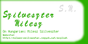 szilveszter milesz business card